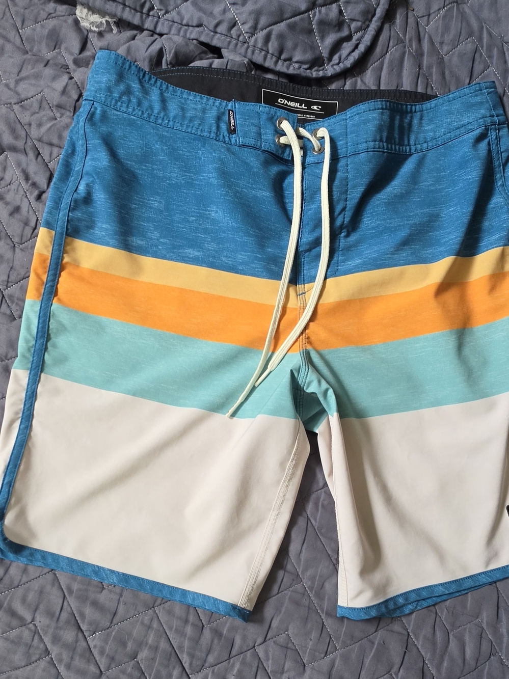 O'Neill Blue Striped Men’s Swim Trunks
